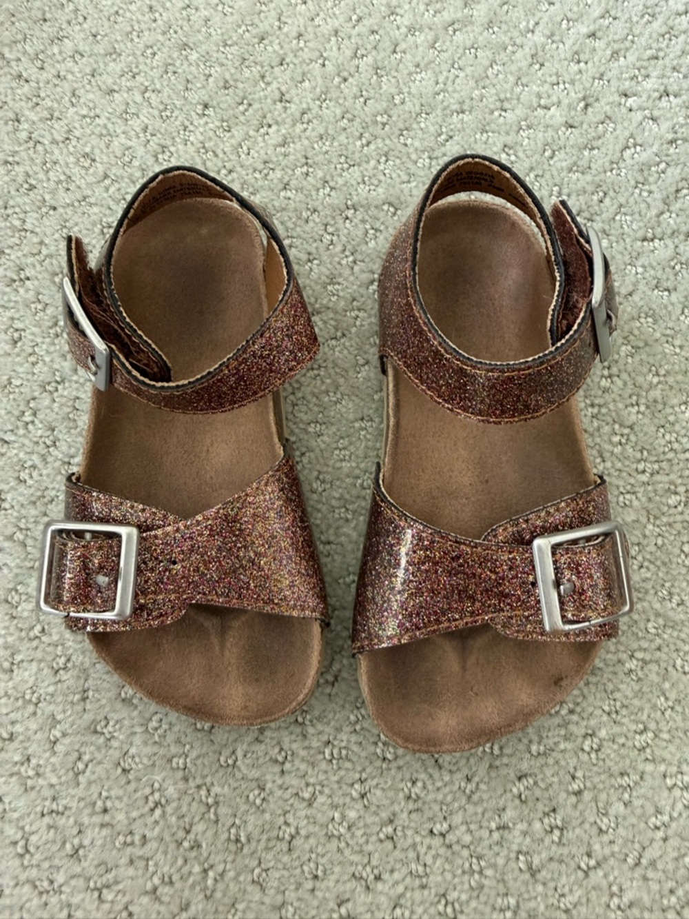 Kids Glitter Buckle Sandals Size 7